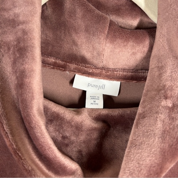 NWT Pure Jill Velvet Mock Neck Long Sleeve Mauve Top Medium - Picture 4 of 5